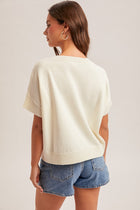 Lemon Detail Short Sleeve Sweater