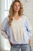 Patchwork Floral Dolman Sleeve Sweatshirt