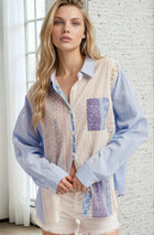 Patchwork Mix Print Button Up Top