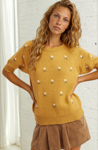 Pearl Embellished Floral Sweater