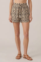 Floral Print Beaded Drawstring Shorts