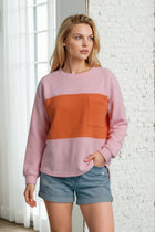 Color Block Striped Long Sleeve Top