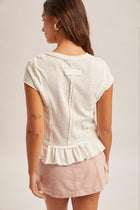 Ruffle Edge Textured Top