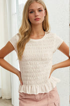 Ruffle Edge Textured Top