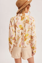 Tropical Print Tie Front Top