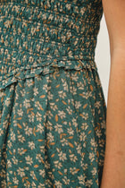 Smocked Ruffle Strap Midi Dress
