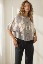 Argyle Button Down Cape Cardigan