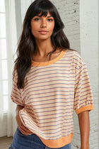 Striped Contrast Trim Tee