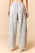 Lace Trim Wide-Leg Sweatpants