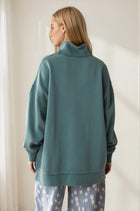 Garment Dyed Mock Neck Terry Sweatshirt