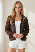 Crochet Knit Cardigan - Espresso