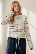 Floral Button Front Knit Cardigan