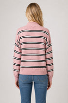 Thin Stripe Mock Neck Sweater