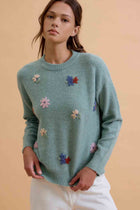 Floral Embroidery Pullover Sweater