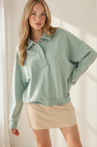 Half Placket Terry Pullover