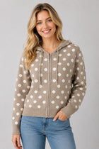 Polka Dot Zip Up Hoodie