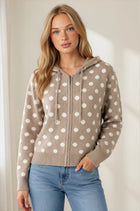 Polka Dot Zip Up Hoodie