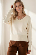 Peekaboo Lace V Neck Sweater