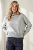 Roll Neck Sweater - Heather Grey