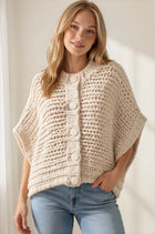 Chunky Cable Knit Short Sleeve Cardigan