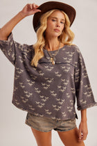 Wild Horse Washed Terry Top