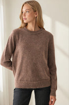 Exposed Seam Pullover Sweater - Sepia Brown