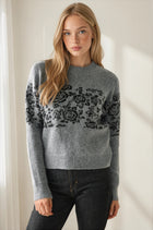 Floral Jacquard Ultra Soft Sweater