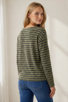 Striped Drop Shoulder Long Sleeve Top