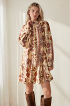Paisley Print Button Down Mini Dress