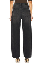 Stacy High Rise Relaxed Black Barrel Jeans