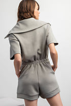 Zipper Short Sleeve Romper