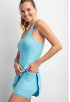 Tennis Romper Dress - Aqua