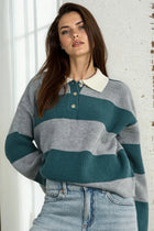 Striped Collared Sweater