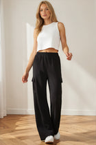 Comfy Knit Elastic Waist Cargo Pants