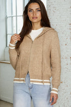 Zip Up Knit Hooded Sweater