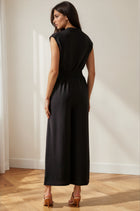 Zip Front Wide Leg Jumpsuit