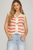 Button Front Sweater Vest