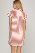 Mix Stripe Mini Dress - Pink