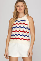 Wavy Stripe Knit Tank