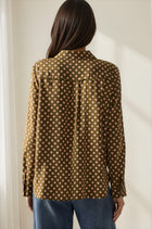 Satin Polka Dot Button Up Blouse
