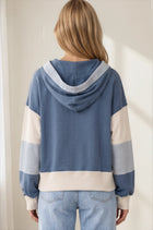 Color Block Long Sleeve Hooded Top