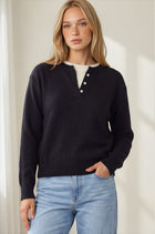 Two-in-One Layered Henley Sweater