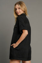 Collared Knit Button Detail Romper