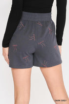 High Waisted Bow Print Skort