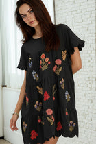 Floral Embroidered Tiered Babydoll Dress