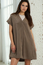 Scalloped Detail Mini Dress