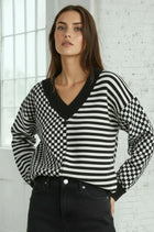 Checker Pattern Sweater - Ivory/Black