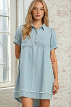 Denim Stripe Polo Mini Dress