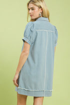 Denim Stripe Polo Mini Dress