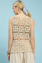 Crochet Flower Motif Sleeveless Top